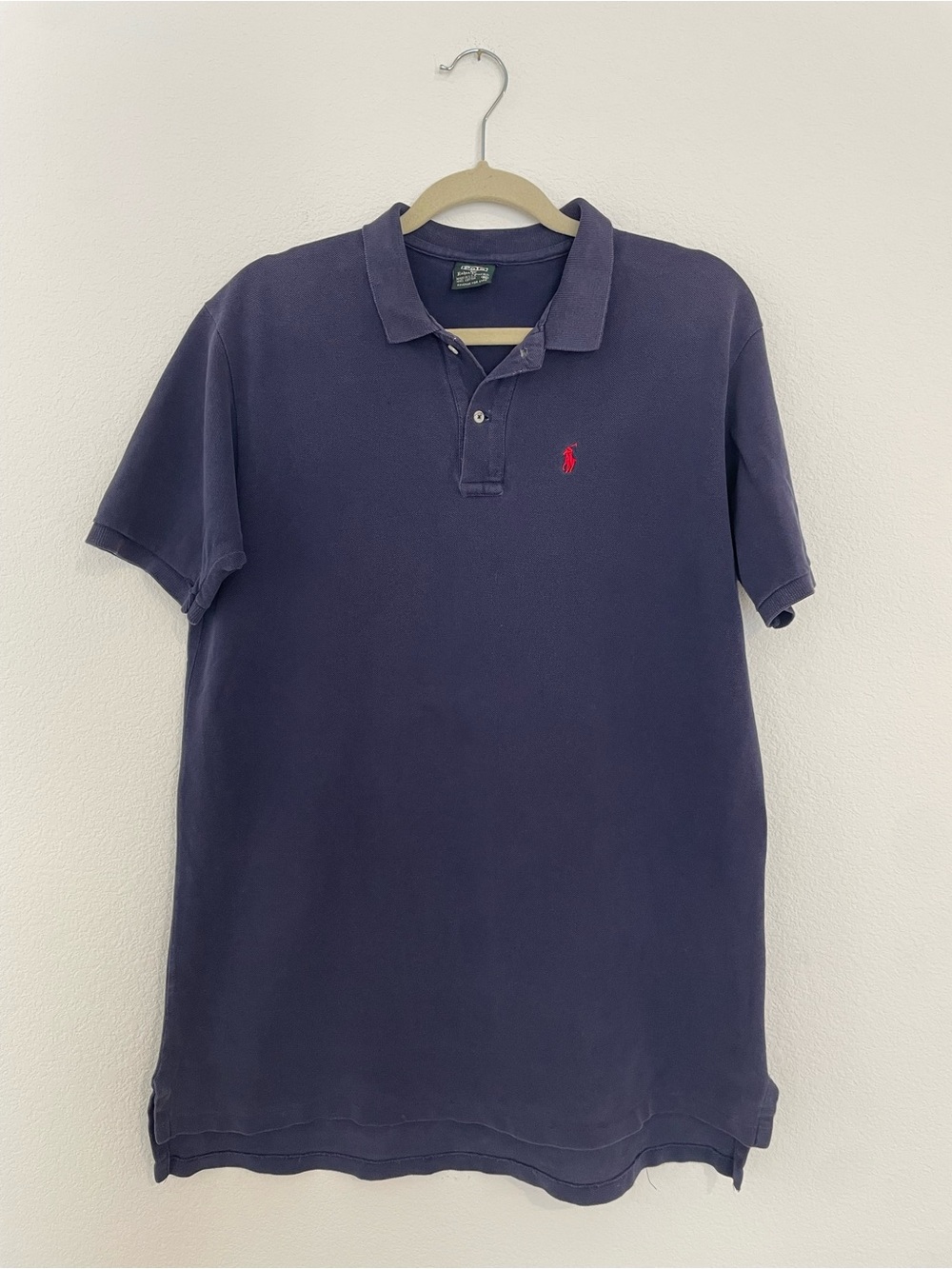 Polo Short-Sleeve Classic Fit Shirt - Navy with Red Logo